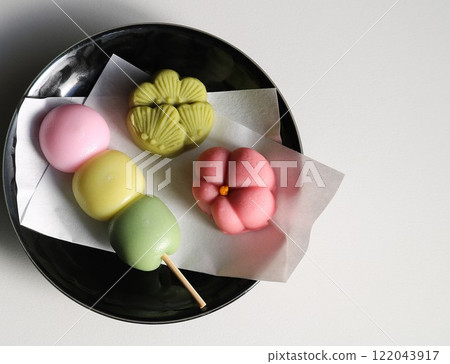 下午茶時間、日式甜點、新鮮甜點、三色團子 122043917