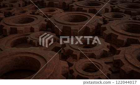 The Rusty Gear for engine or Background concept 3d rendering. The Rusty Gear for engine or Background concept 3d rendering. 122044017