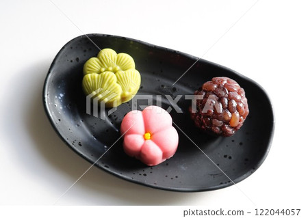 Tea Time Japanese Sweets Fresh Confections 122044057