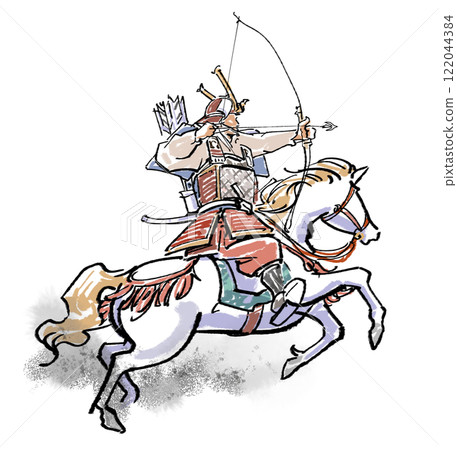 Kisha - Shooting arrows from horseback 122044384