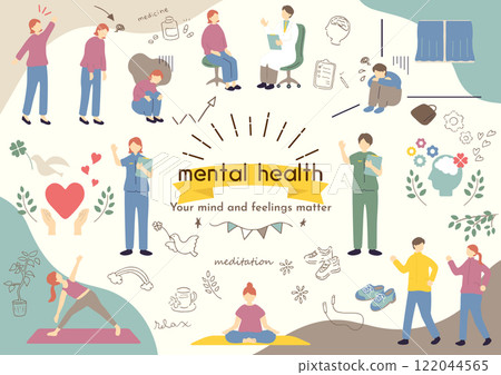 Mental health illustration collection 122044565