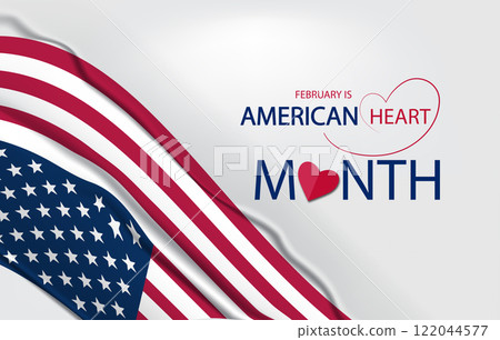 American Heart Month Beautiful Design With the USA Flag 122044577