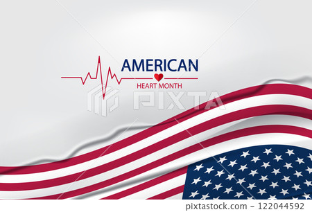 American Heart Month Beautiful Design With the USA Flag American Heart Month Beautiful Design With the USA Flag 122044592