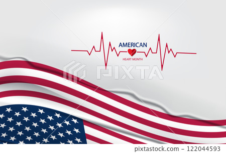 American Heart Month Beautiful Design With the USA Flag American Heart Month Beautiful Design With the USA Flag 122044593