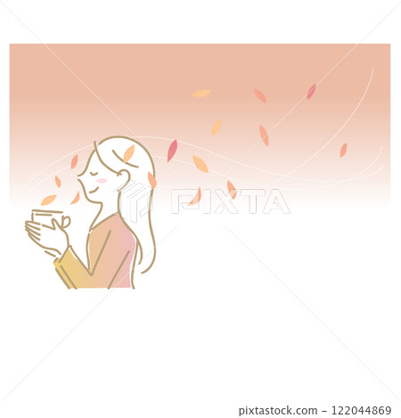 享受茶香的女人:插畫素材:背景 享受茶香的女人:插畫素材:背景 122044869