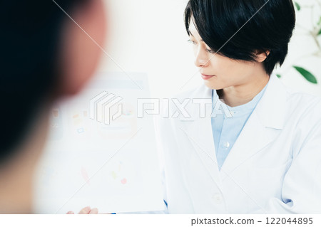 A female nutritionist giving nutritional guidance A female nutritionist giving nutritional guidance 122044895