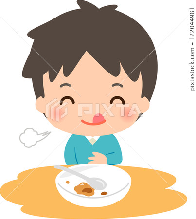 吃完飯後看起來很滿足的男人 122044981