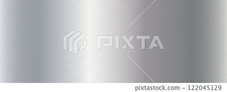 Grey metallic gradient texture. Silver metal foil background. Wide shiny titan or aluminum sheet for label, plate, sign, tag, print. Stainless steel textured material surface. Vector chrome backdrop Grey metallic gradient texture. Silver metal foil background. Wide shiny titan or aluminum sheet for label, plate, sign, tag, print. Stainless steel textured material surface. Vector chrome backdrop 122045129