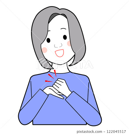 A woman clapping her hands in joy 122045517