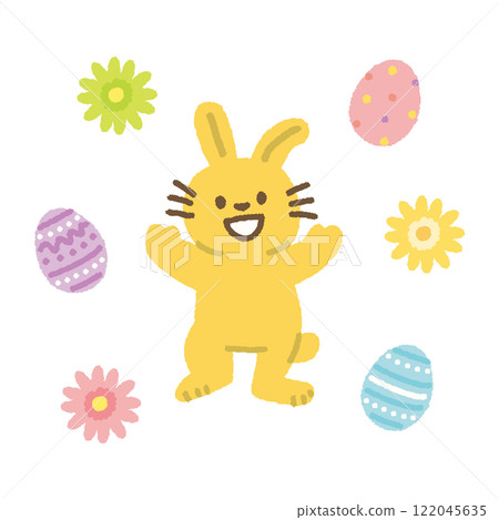 復活節兔子復活節彩蛋插畫手繪 122045635