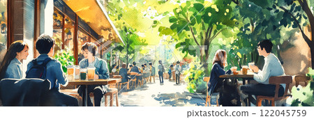 University students enjoying campus life 122045759