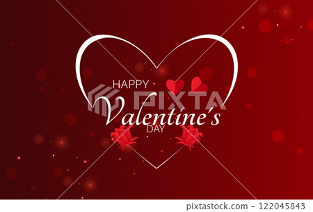 Valentines Day heart design and greeting 122045843