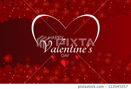 Heartfelt Valentines Day message with festive design 122045857
