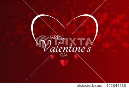 Happy Valentines Day heart with decorative font 122045888