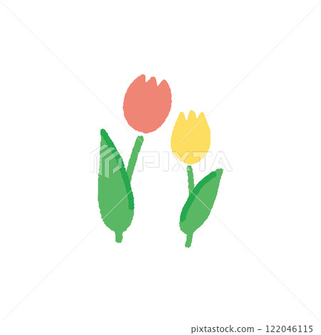 簡單的手繪鬱金香圖 122046115