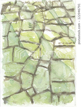 Mossy stone pavement on Utai-zaka in Mitake Town Mossy stone pavement on Utai-zaka in Mitake Town 122046791