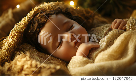 Scene of Jesus Christ's birth 122047043