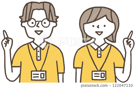 Caregiver giving explanation Monochrome 122047110