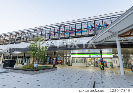 JR Saga Station on a clear day in Saga City, Saga Prefecture JR Saga Station on a clear day in Saga City, Saga Prefecture 122047849