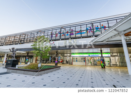 JR Saga Station on a clear day in Saga City, Saga Prefecture 122047852