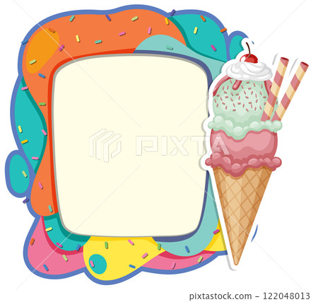 Colorful Ice Cream Frame 122048013