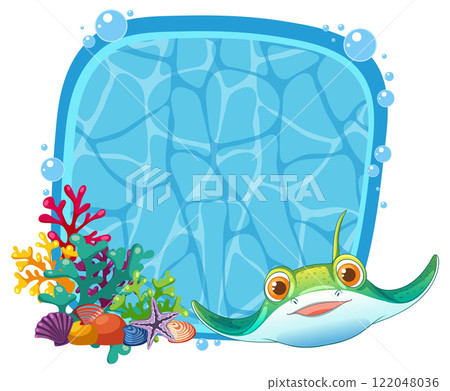 Colorful Sea Creature and Coral Reef Colorful Sea Creature and Coral Reef 122048036