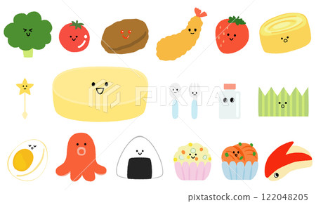 可愛便當配菜和便當盒套裝（附臉） 122048205