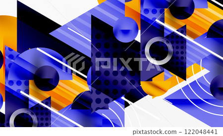 Modern geometric background - overlapping triangles with smooth gradients and semi-transparency Modern geometric background - overlapping triangles with smooth gradients and semi-transparency 122048441