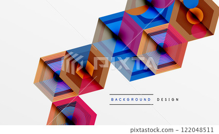 Creative hexagons geometric shapes design 122048511