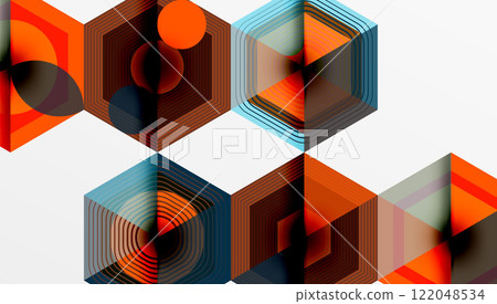 Creative hexagons geometric shapes design 122048534