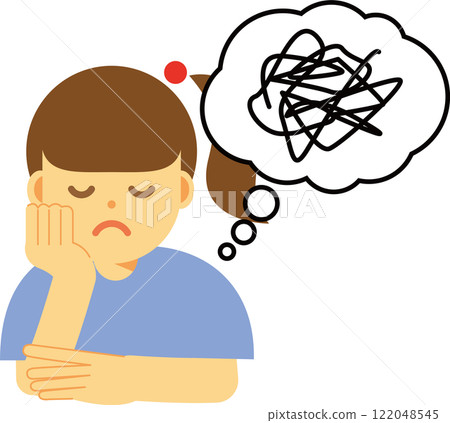 無法清晰思考的女人的插圖 無法清晰思考的女人的插圖 122048545