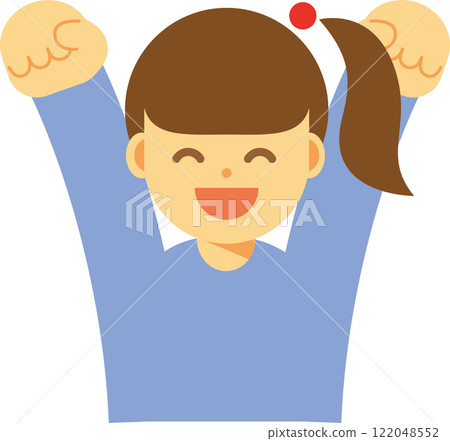 一個微笑的女人舉起雙拳的圖標 122048552