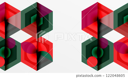 Creative hexagons geometric shapes design Creative hexagons geometric shapes design 122048605