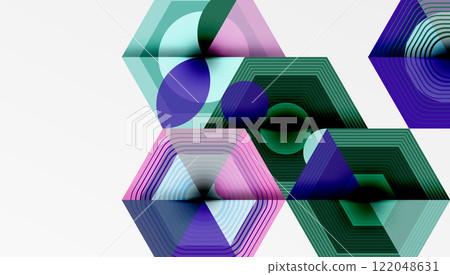 Hexagons design geometric abstract background Hexagons design geometric abstract background 122048631