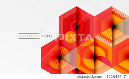 Hexagons design geometric abstract background 122048647