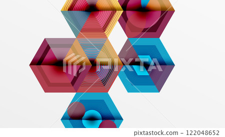 Hexagons design geometric abstract background Hexagons design geometric abstract background 122048652