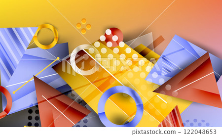 Creative triangles and circles composition 122048653