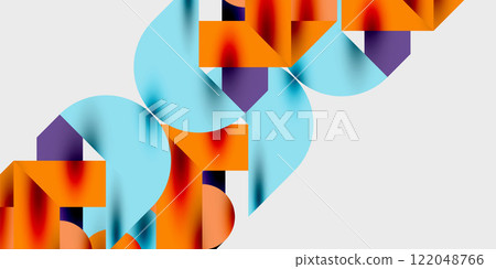 Vibrant abstract background circles with smooth gradients, creating a dynamic and modern design. Ideal for creative, tech, or contemporary-themed projects 122048766