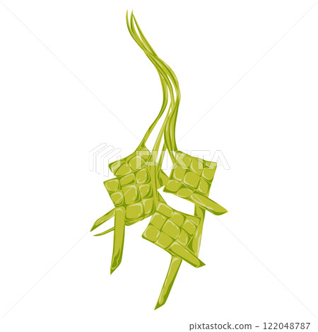 Ketupat illustration. Traditional Indonesian rice cake, often served during Eid Ketupat illustration. Traditional Indonesian rice cake, often served during Eid 122048787