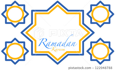 Ramadan Kareem design with geometric stars and circles. Festive Islamic greetings Ramadan Kareem design with geometric stars and circles. Festive Islamic greetings 122048788