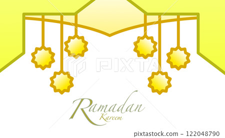 Ramadan Kareem design with lanterns. Festive Islamic holy month celebration Ramadan Kareem design with lanterns. Festive Islamic holy month celebration 122048790
