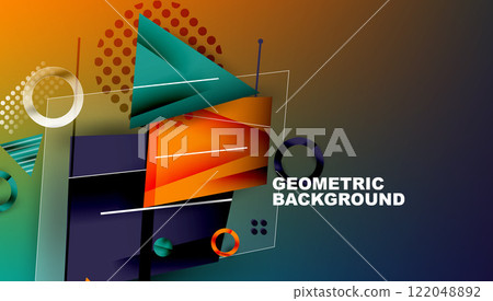 Creative triangles and circles composition 122048892