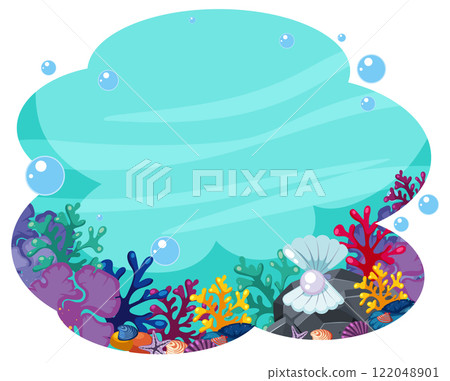 Colorful Underwater Sea Life Illustration Colorful Underwater Sea Life Illustration 122048901