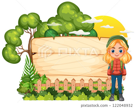 Child Exploring a Sunny Forest 122048932