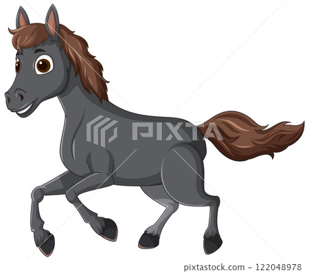 Playful Cartoon Horse Illustration 122048978