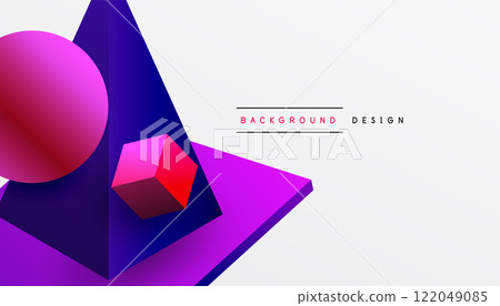 Abstract design showcasing isometric cubes, pyramids, squares, and spheres in a vibrant 3D layout. Modern and dynamic, perfect for tech, design, or futuristic themes Abstract design showcasing isometric cubes, pyramids, squares, and spheres in a vibrant 3D layout. Modern and dynamic, perfect for tech, design, or futuristic themes 122049085