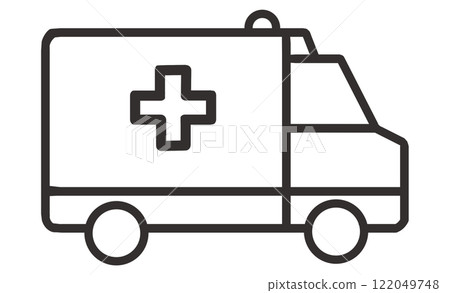 Simple ambulance line icon Simple ambulance line icon 122049748