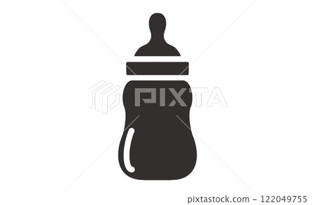 Simple and minimal baby bottle line icon 122049755