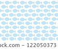 A series of light blue fish 122050373