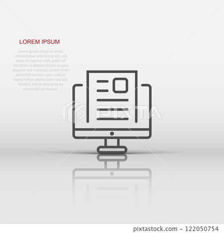 Blogging icon in flat style. Social media communication vector illustration on white isolated background. Content business concept. Blogging icon in flat style. Social media communication vector illustration on white isolated background. Content business concept. 122050754